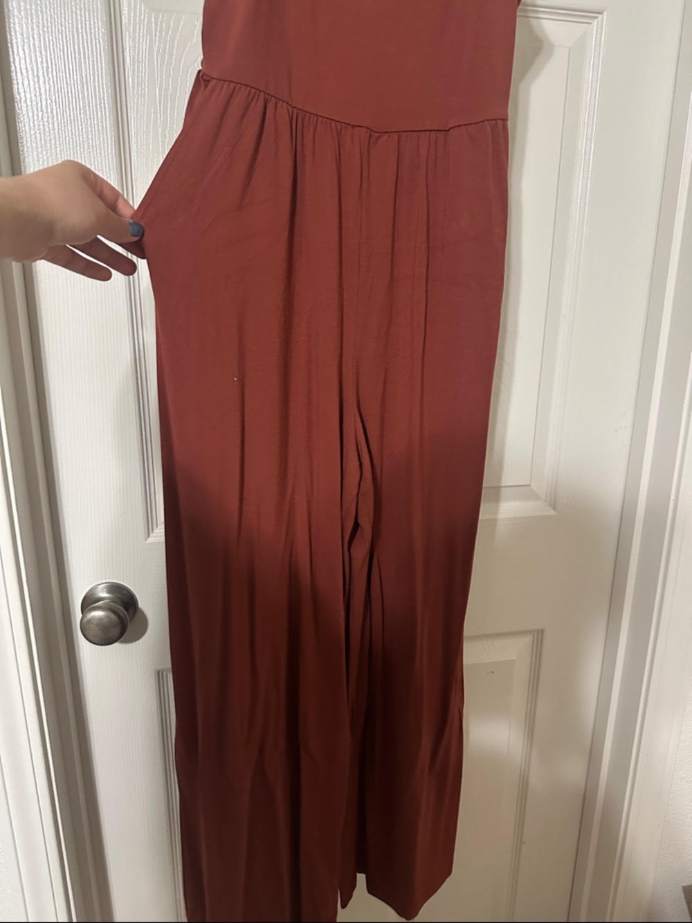 Old Navy Rust-Brown Strappy Wide-Leg Jumpsuit - Picture 3 of 5